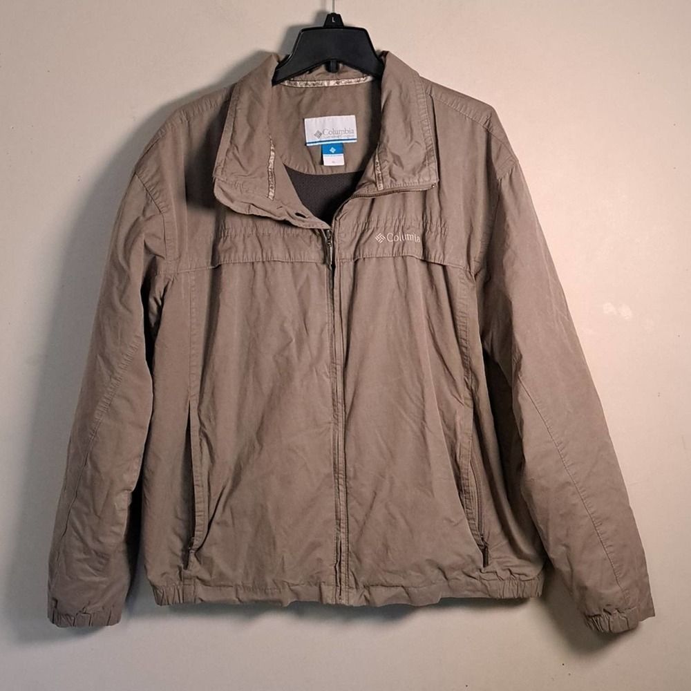 Columbia Soft Shell Windbreaker Green Jacket Men's XL